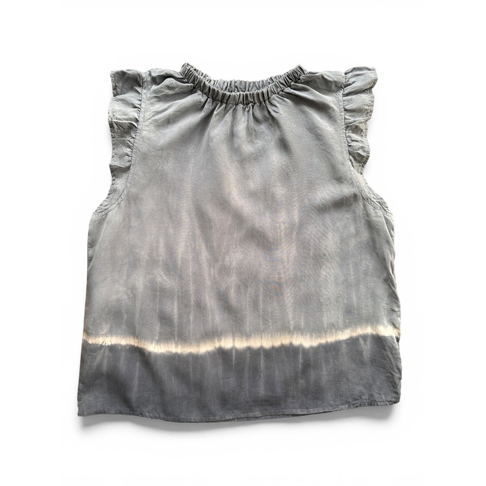 Cloth & Stone Anthropologie Top Women XS Grey Ombre Ruffle Sleeve Tencel Blouse